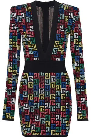 Balmain Intarsia-knit mini dress