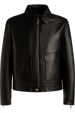 Bally Cargo-pockets leather bomber jacket