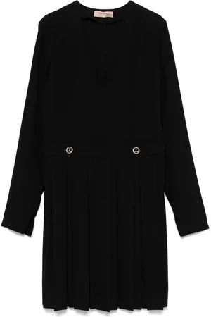 Twin-Set Pleated crepe mini dress