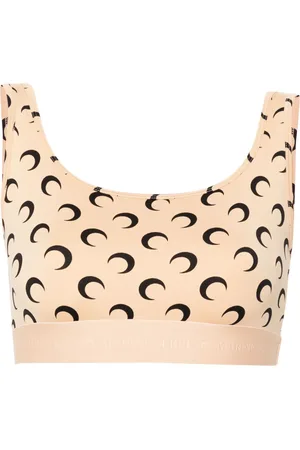 Marine Serre Crescent Moon-print crop top