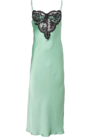 FLEUR DU MAL Frankie lace cupped slip dress