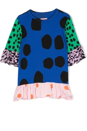 Wauw Capow by Bangbang Multi-print peplum hem T-shirt