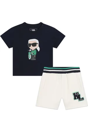 Karl Lagerfeld Ikonik Karl-print jersey shorts set