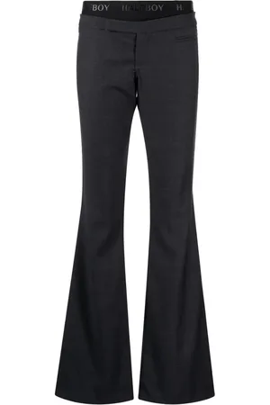 Halfboy Logo-waistband layered-detail flared trousers
