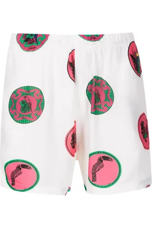 AMIR SLAMA Graphic-print elasticated-waistband shorts