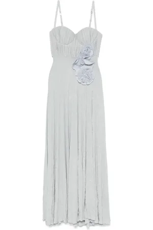 Elisabetta Franchi Flower-embroidery lurex gown