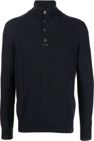 BRIONI Roll neck button-front cashmere jumper