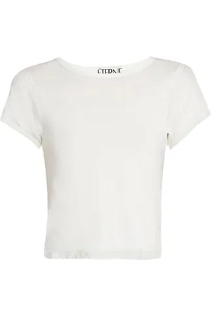 ÉTERNE Crew-neck cropped T-shirt