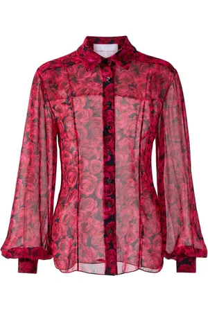 Carolina Herrera Rose-print georgette blouse