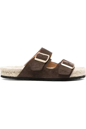 MANEBI Double-buckle flat espadrilles