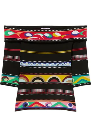Puccini Abstract-print open-shoulder top