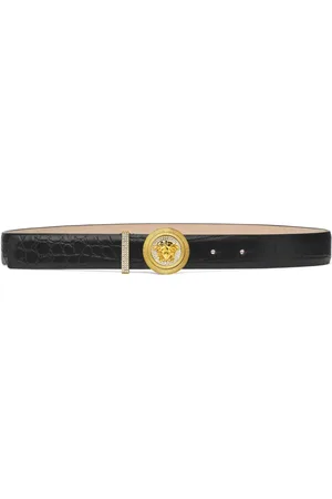 VERSACE Medusa Biggie croc-effect belt