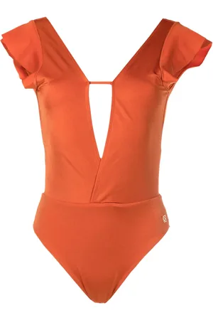 Brigitte Short-sleeved open-back swimsuit