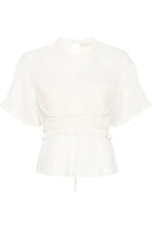 ULLA JOHNSON Cari crochet-panelling blouse