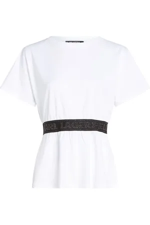 Karl Lagerfeld Glitter logo-tape T-shirt