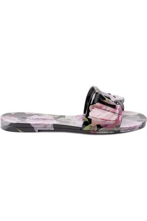 Dolce & Gabbana Rose-print slides