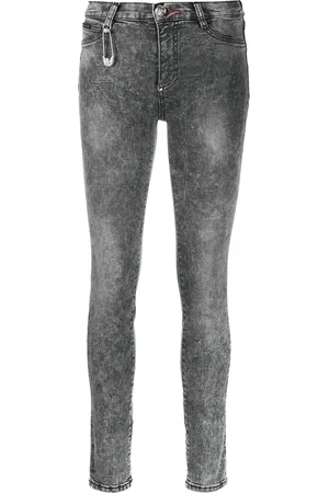 Philipp Plein High-waisted cotton jeggings