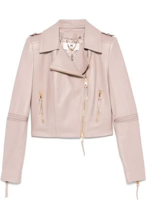 Elisabetta Franchi Contrasting-stitching biker jacket