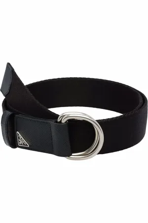 Prada Triangle-logo woven belt