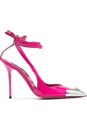 Philipp Plein Crystal Skull 105mm leather pumps