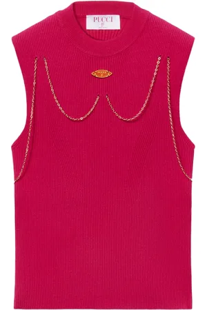 Puccini Chain-embellished rib-knit top