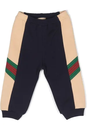 Gucci Web-stripe trim cotton track pants
