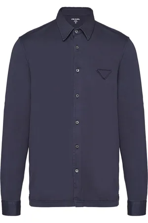 Prada Logo-patch cotton shirt