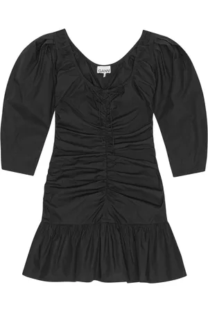 Ganni Gathered U-neck minidress