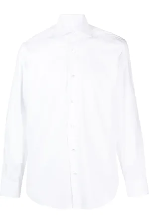 BARBA Spread-collar cotton shirt