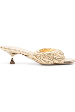 Miu Miu 60mm matelass??-effect mules