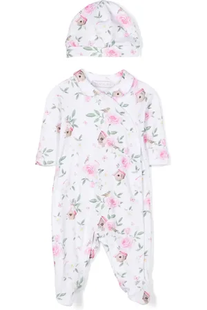 MONNALISA Floral-print cotton babygrow set