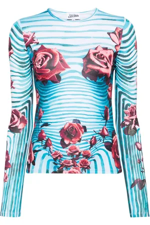 Jean Paul Gaultier Morphing floral-print top