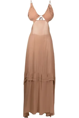 AMIR SLAMA Cut-out semi-sheer maxi dress