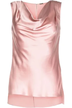 ADAM LIPPES Cowl-neck sleeveless silk top