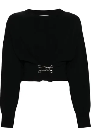Moschino Hook-detail cropped sweatshirt