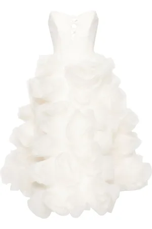 Ana Radu Floral-appliqu?? strapless dress