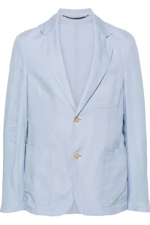 CANALI Single-breasted linen blazer