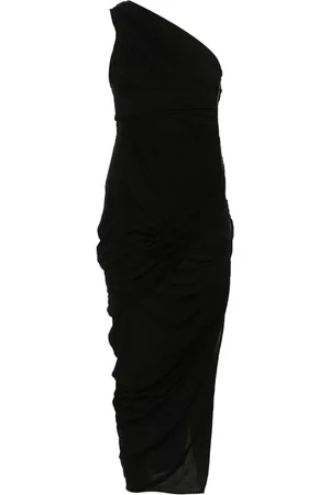 Rick Owens One-shoulder draped midi dress