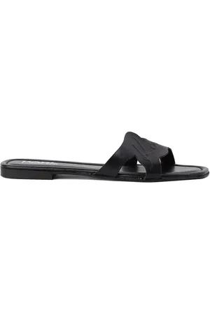 Karl Lagerfeld Logo-embossed leather sandals