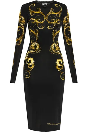VERSACE Watercolour Couture-print midi dress