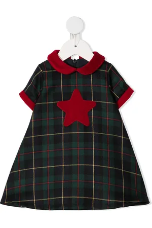 LA STUPENDERIA Tartan star-patch dress