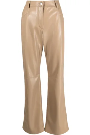 Msgm Faux-leather straight-leg trousers