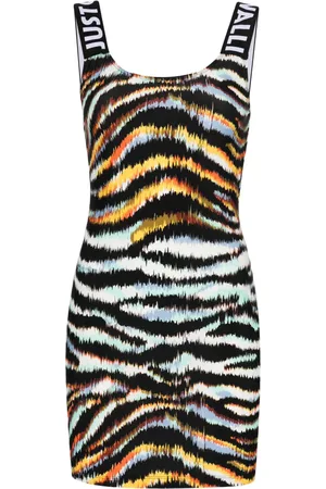 Roberto Cavalli Ikat-print jersey mini dress