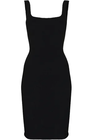 Hunza G Seersucker square neck mini dress