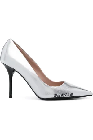 Moschino 90mm logo-print pumps