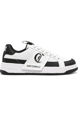 Roberto Cavalli Logo-print leather sneakers