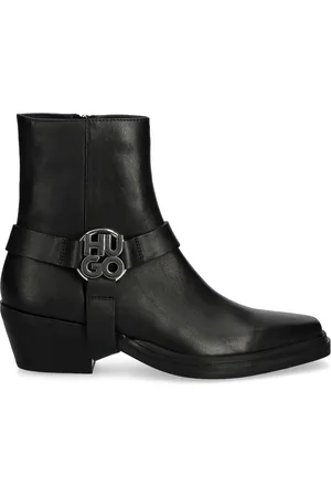 HUGO BOSS 50mm logo plaque biker boots