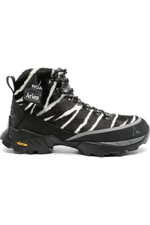 ROA X Aries Andreas zebra-print boots
