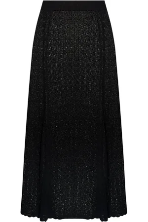 Ganni Crochet-knit midi skirt