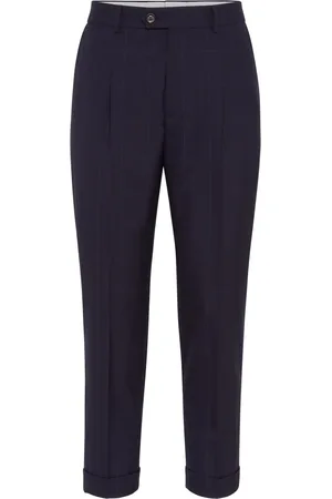 Brunello Cucinelli Check-pattern virgin-wool trousers